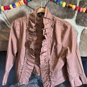 Inc brown lightweight 3/4 sleeve jacket